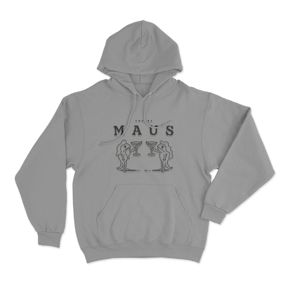 Cheers Maus Cocktail Friends Unisex Hoodie Grey Cheers Maus Cocktail Friends Unisex Hoodie Grey