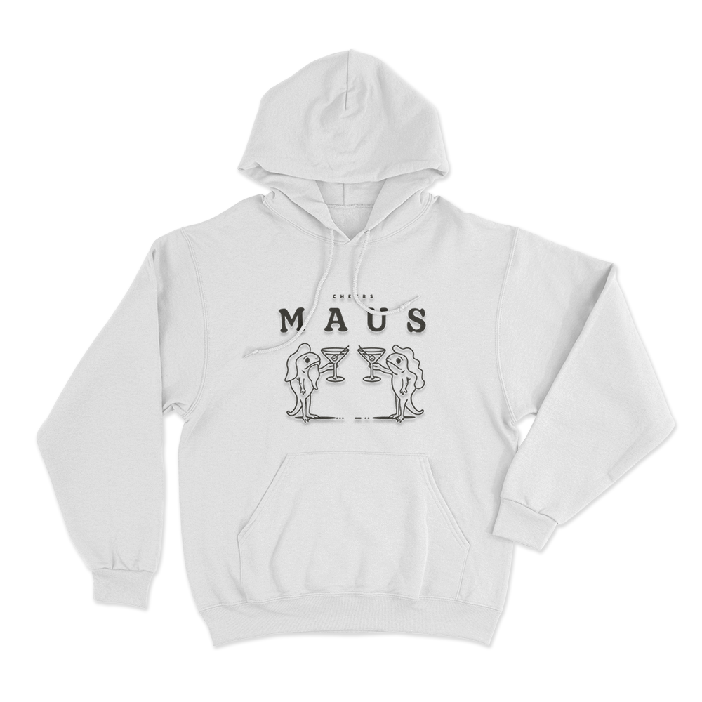 Cheers Maus Cocktail Friends Unisex Hoodie White Cheers Maus Cocktail Friends Unisex Hoodie White