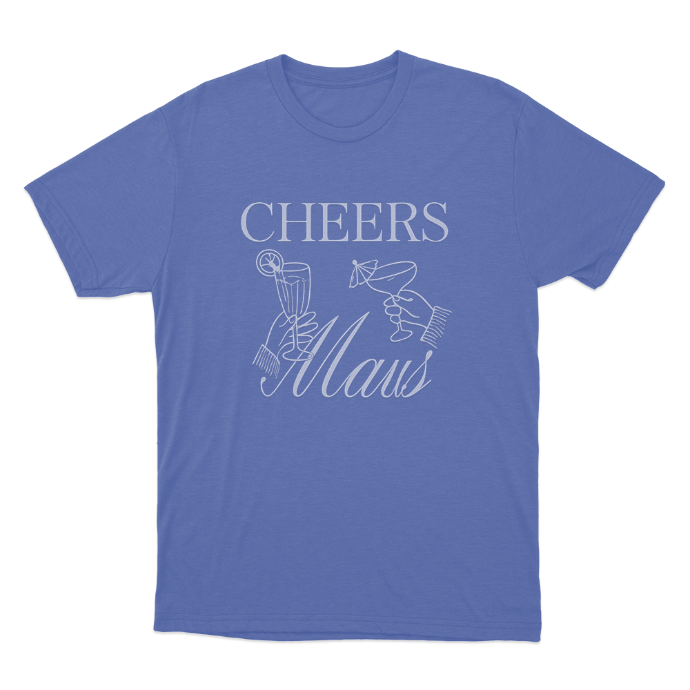 Cheers Maus Cocktail Toast Unisex T Shirt Blue Cheers Maus Cocktail Toast Unisex T Shirt Blue