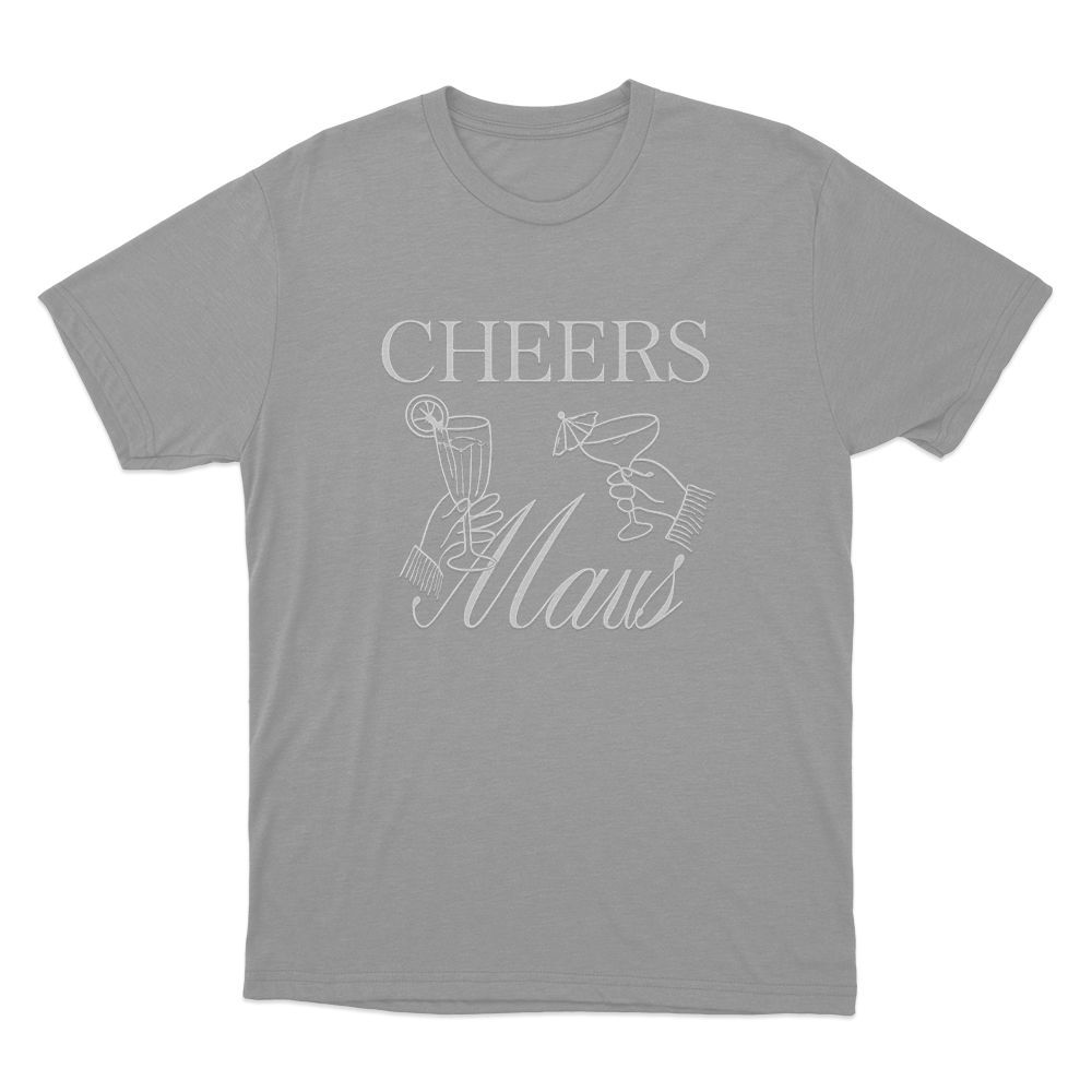 Cheers Maus Cocktail Toast Unisex T Shirt Grey Cheers Maus Cocktail Toast Unisex T Shirt Grey