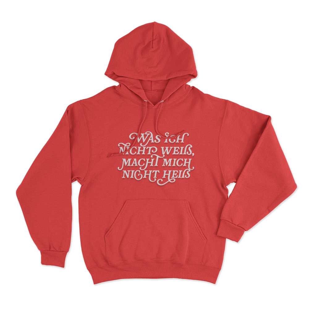 Was Ich Nicht Weis Macht Mich Nicht Heis Unisex Hoodie Red Was Ich Nicht Weis Macht Mich Nicht Heis Unisex Hoodie Red